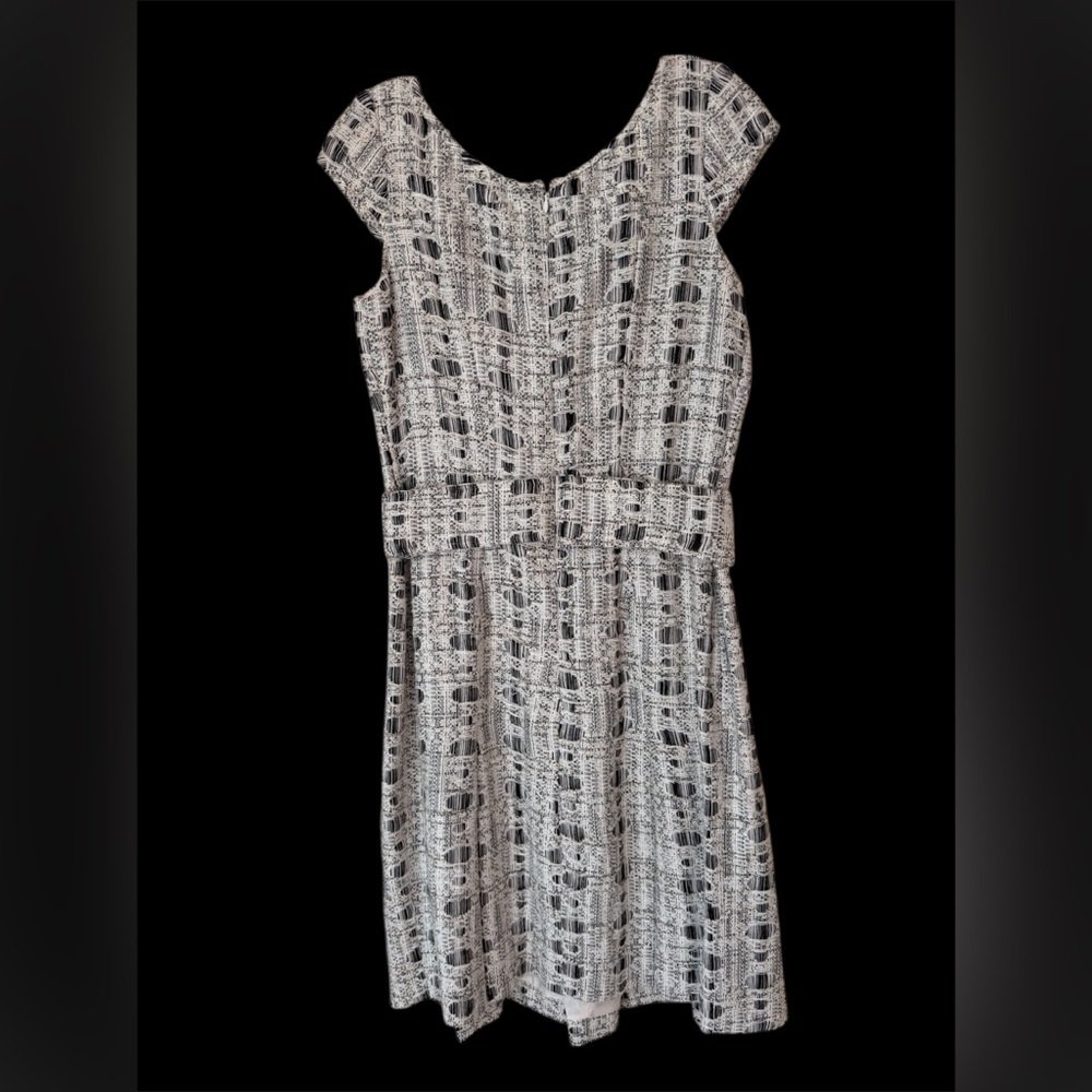 Douglas Hannant Tweed Dress/Jumper, Black/White, Designer Vintage Back Zip Sz 12 - Picture 2 of 16